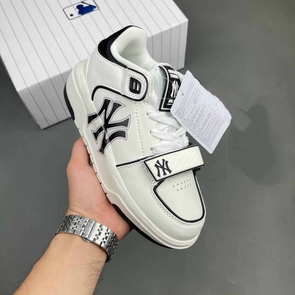 High Quality Mlb Chunky Shoes for Men and Women, Black Ny Shoes, Blue Ny, White Ny, Cream B, Blue B with Height Increasing Sole Full Size 36-43 - 3