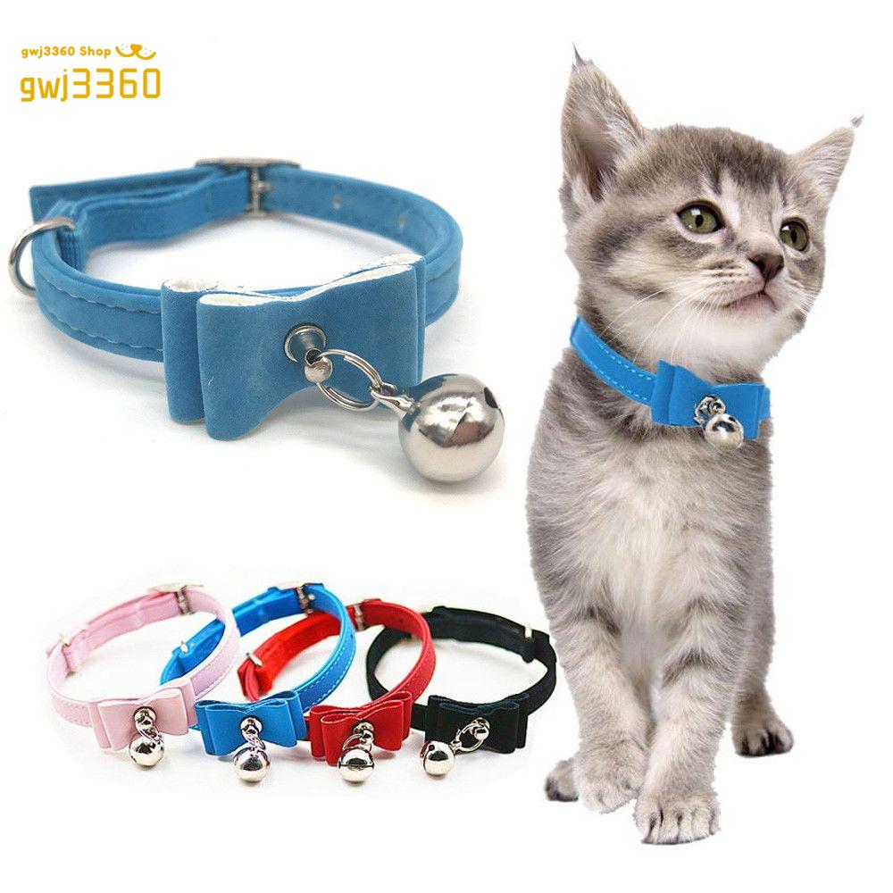 GWJ3360 Cún yêu Con mèo Chuỗi hạt Bow Tie với Bell Dây đeo cổ Cổ áo