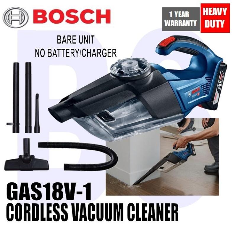 BANSOON BOSCH Cordless Vaccum Cleaner GAS 18V-1. comes with floor nozzle, crevice nozzle, suction tubes, flexible extension tube. 0.7ltr container volume Singapore