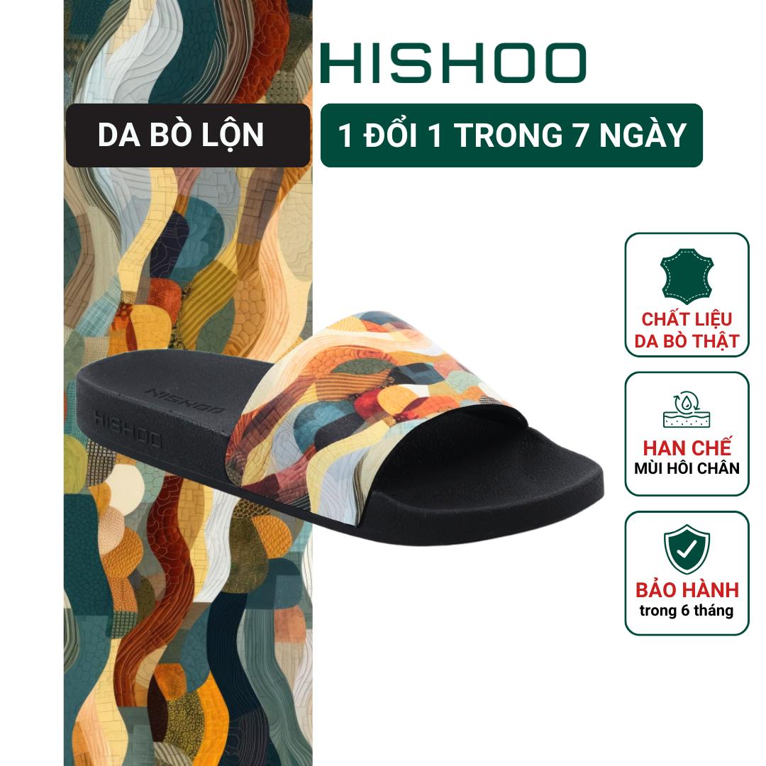 Dép quai ngang slipper Hoạ Tiết Nhật Bản cao cấp nam, nữ HISHOO siêu nhẹ da Bò thời trang 36-45 U113