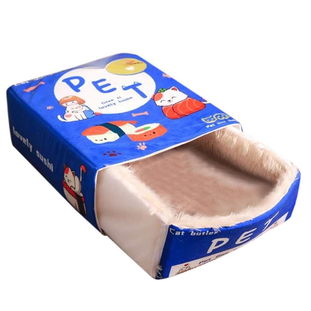 HOTSUN56 Vải nhung lông Giường cho mèo cưng Dày Hoạt hình Nhà cho mèo con Sáng Tạo Kèm theo đầy đủ Hang đệm cho mèo Đồ dùng cho thú cưng - 2