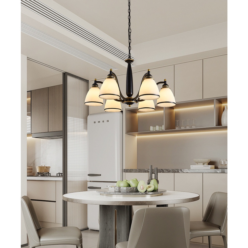 Global House EILON ชุดโคมไฟแขวนเพดาน LED 36W สีดำ รุ่น ETYD-BCMD6649/6 รับประกันของเเท้! ราคา 2,790 บาท*ส่งฟรี