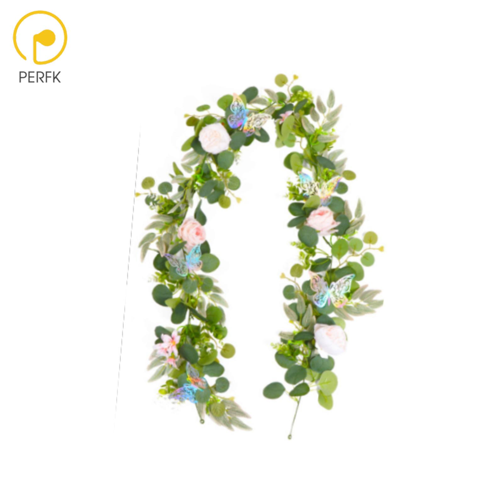 Perfk Artificial Eucalyptus Garland Artificial Green Leaf Vines Vines 180cm Hanging Plants for Door Backdrop Mantle ราคา 201 บาท*ส่งฟรี