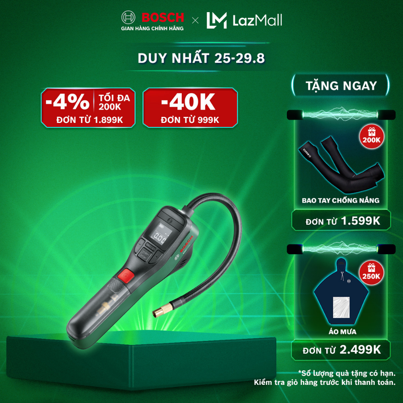 Máy bơm hơi cầm tay đa năng Bosch