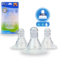 Coral Babies 3pc. Anti-Colic Pure Silicone Nipple