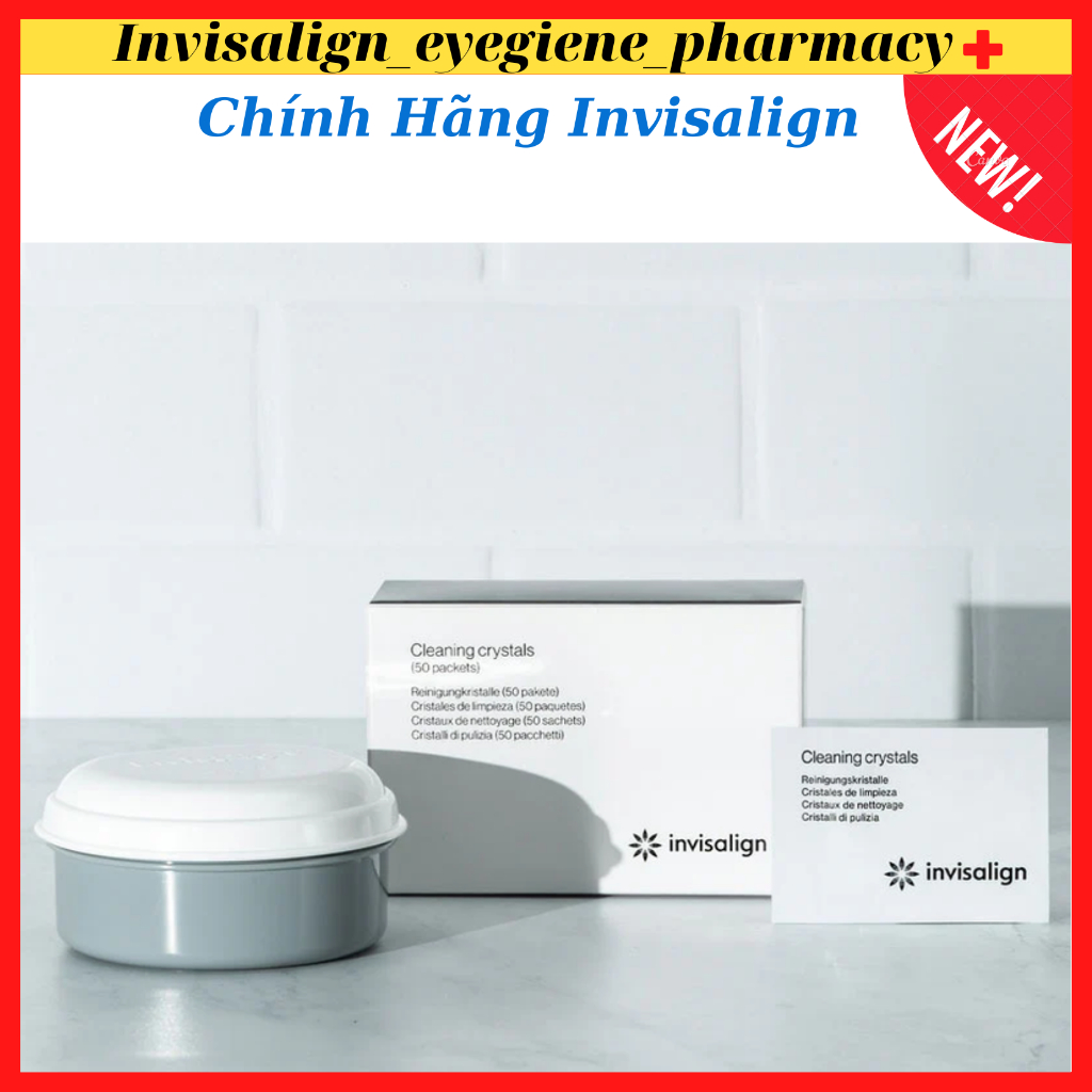 [Invisalign Chính Hãng] Hộp đựng kèm 50 gói tinh thể Invisalign Cleaning System làm sạch vệ sinh kha