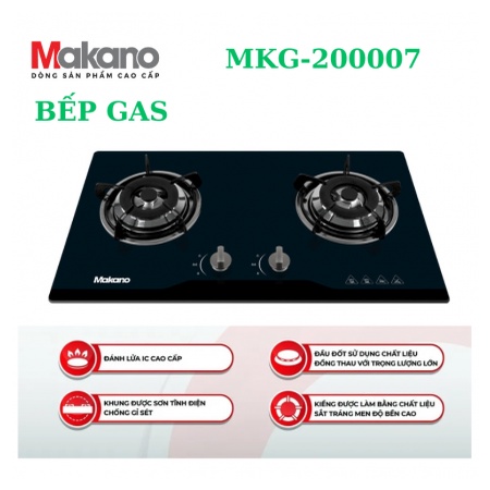 Bếp gas đôi makano mkg-200007 lắp đặt âm, hệ thống đánh lửa ic cao cấp, mặt kính sang trọng, bền bỉ, chịu nhiệt và chịu lực cao, sáng bóng đẹp mắt, rất dễ lau chùi, bật bếp và truyền nhiệt nhanh làm tăng tốc độ nấu.