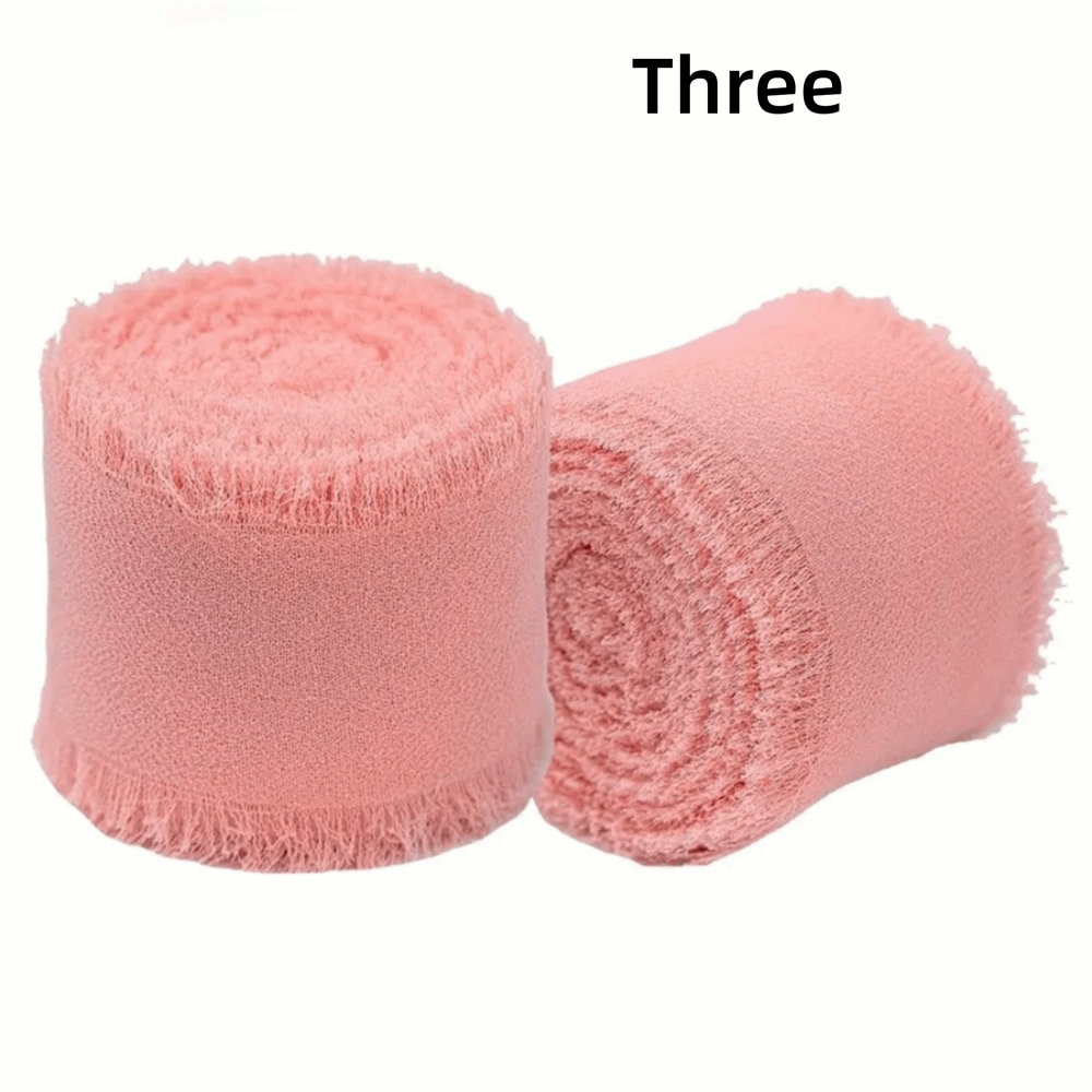 LUSIT 3 Rolls Thủ công DIY Ruộng chiffon 5m Làm thủ công Dây ruy băng chiffon lụa viền Chất lượng cao Trọng lượng nhẹ Ruộng chiffon có lông Thiệp mời đám cưới