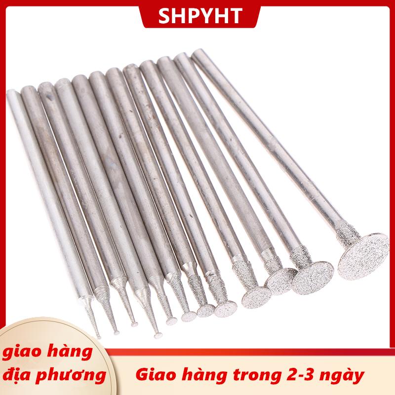 [COD] SHPYHT Giao hàng địa phương 12 cái Khoan Kim Cương mài đầu BUR 2.3mm Ngọc Bích đá khắc đánh bóng khắc công cụ