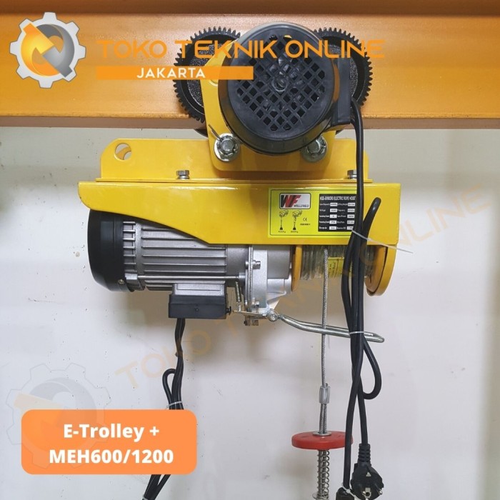 PROMO- MINI ELECTRIC HOIST 600/1200 KG DENGAN ELECTRIC TROLLEY - WILLFRED Harga 9,069,000 rupiah*Gratis Ongkir