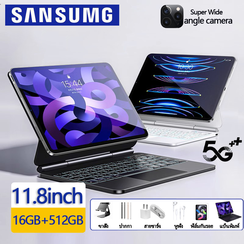 【ซื้อ 1 แถม 7+ใส่ซิมการ์ดได้】ของแท้ แท็บเล็ต Sansumg 5G 11.8 นิ้ว แท็บเล็ตถูกๆ แรม16GB รอม512GB โทรได้ Full HD แทปแล็ตของแท้ Andorid 12.0 4g/5G แท็ปเลตราคาถูก ส่งฟรี รองรับภาษาไทย หน่วยประมวลผล 12-core แท็บเล็ตโทรได้ แท็บเล็ตราคาถูกรุ่นล่าสุด ราคา 1,165 บาท*ส่งฟรี