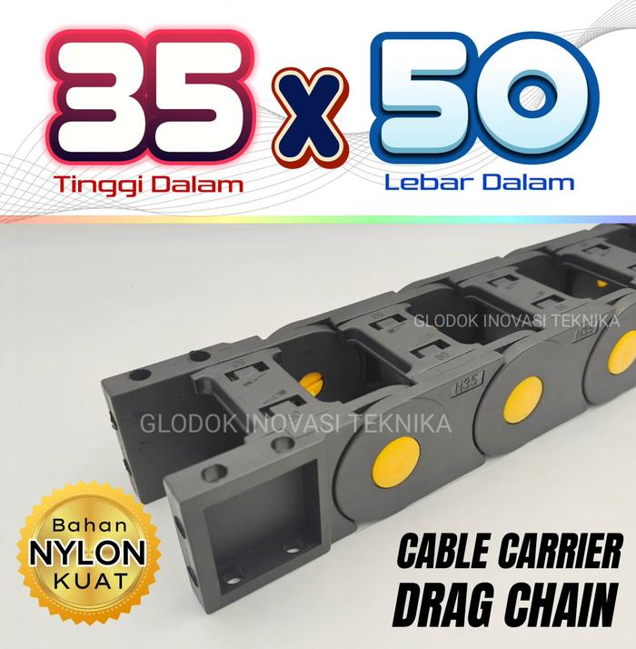 CABLE CARRIER DRAG CHAIN PEMBAWA KABEL NYLON NILON WIRE 35 X 50 35X50 FLEXIBLE FLEKSIBEL - Elvoir Store Giá 313,000 Đồng*Miễn phí vận chuyển