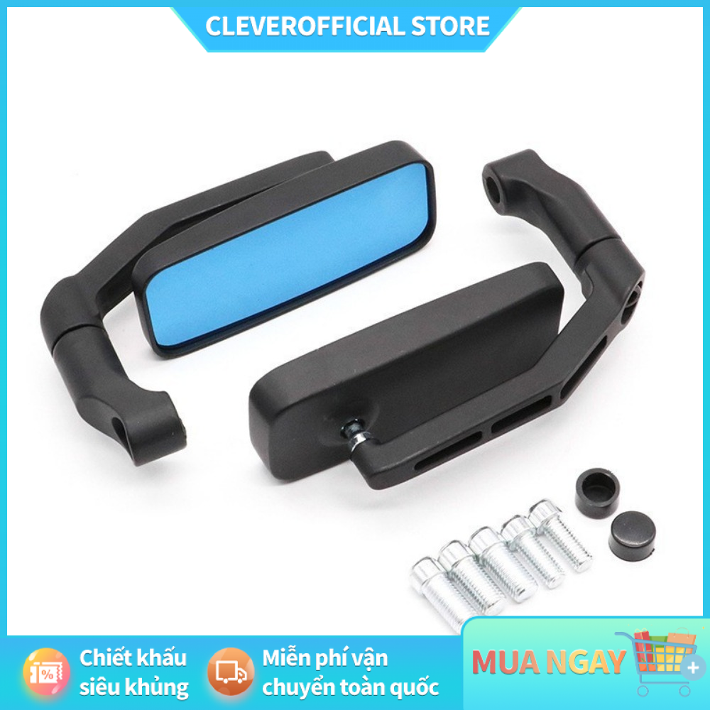 ⚡ Free Shipping ⚡ Square Rearview Mirror with Motorcycle Mirror Mount, Black Shell + Blue Lens, Multi-Purpose Design Giá 108,009 Đồng*Miễn phí vận chuyển
