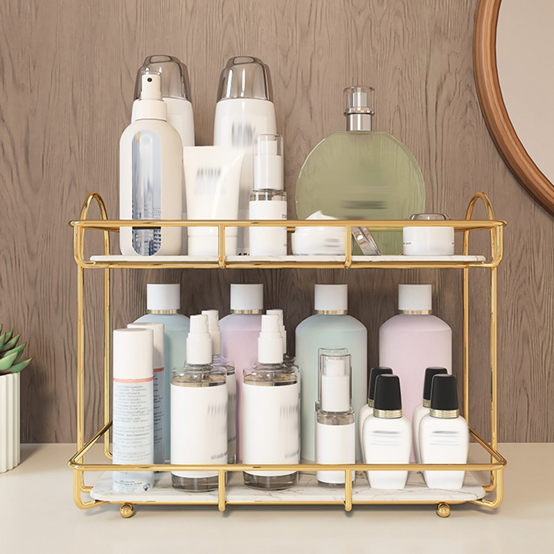 U7Light Luxury Countertop Makeup Organizer Skin Care Products Perfume Organizer for Cosmetics Bathroom Storage Rack