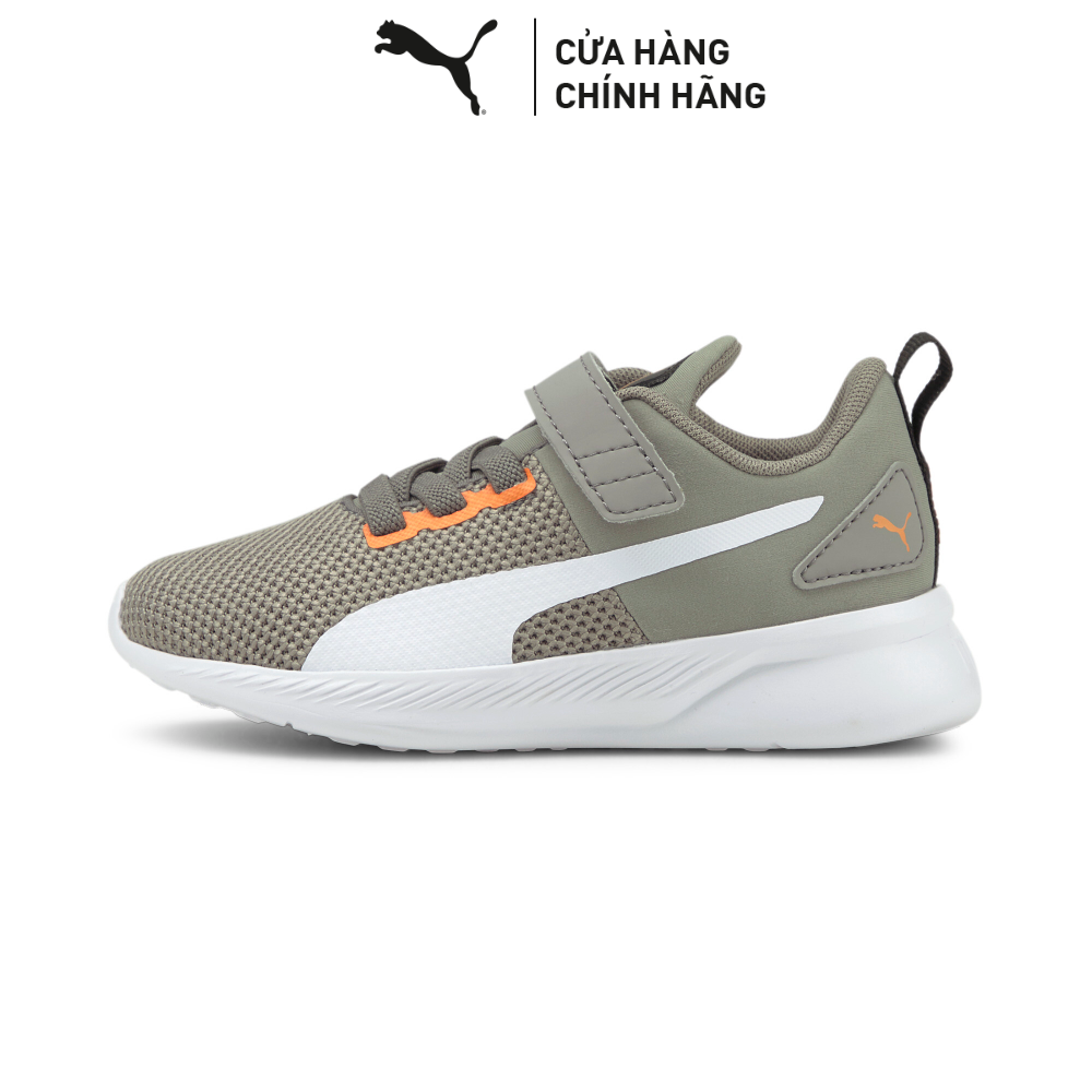 Giày Thời Trang Trẻ Em PUMA Unisex Flyer Runner V PS White-Steeple Gray-Vibrant Orange Màu Trắng