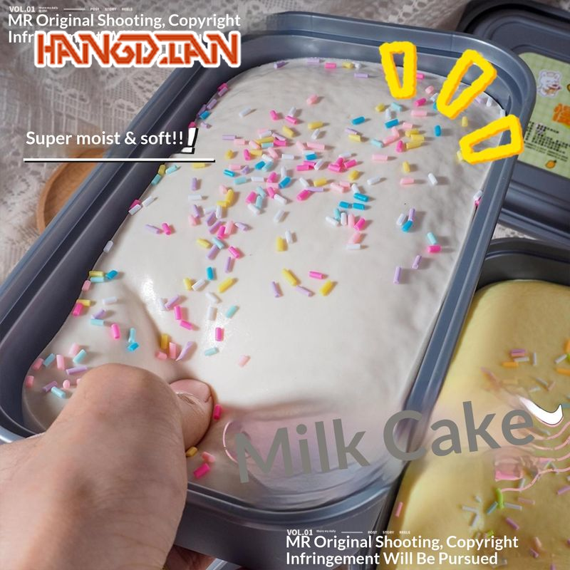 HANGDIAN Ultra Soft Slow-Rebound Cake Squishy Toy - Relaxing Stress Relief with Realistic Texture and Colorful Sprinkles ราคา 112 บาท*ส่งฟรี