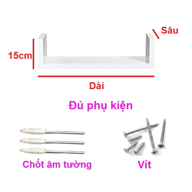 Kệ sách treo tường kiêm kệ decor chữ U TopV giá sách gỗ tủ để đựng đỡ kê vở cho bé nhỏ mini giá rẻ t