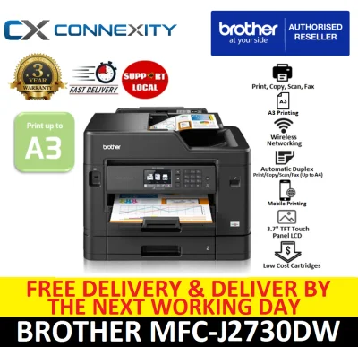 [LOCAL WARRANTY] Brother MFC-J2730DW Inkjet Printer l Multi-Function Inkjet Colour Printer l A3 Printer l MFC J2730DW l J2730DW l 2730 l Brother Printer l J2730 l Brother Printer MFC J2730dw l Inkjet Printer l All-in-One Printer l Printerl Brother J2730