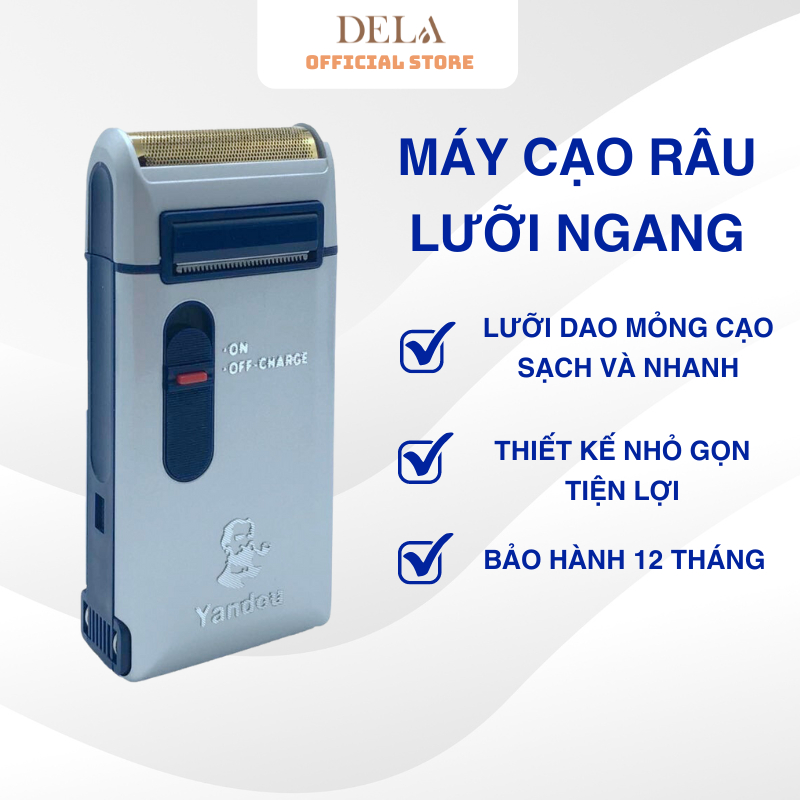 Máy cạo râu đa năng DELADEP  lưỡi ngang vỏ nhôm thiết kế nhỏ gọn lưỡi dao mỏng cạo sạch và nhanh chó