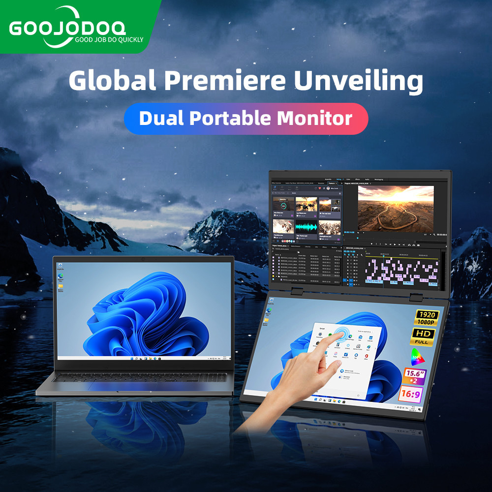 GOOJODOQ มอนิเตอร์ แบบพกพา touch monitor 15.6 นิ้ว แบบพกพา Single-sided touch พับได้ 1920 IX1080P FHD IPS Type US-C HDMI สําหรับ PC Mac Xbox Switch PS4 ราคา 14,999 บาท*ส่งฟรี
