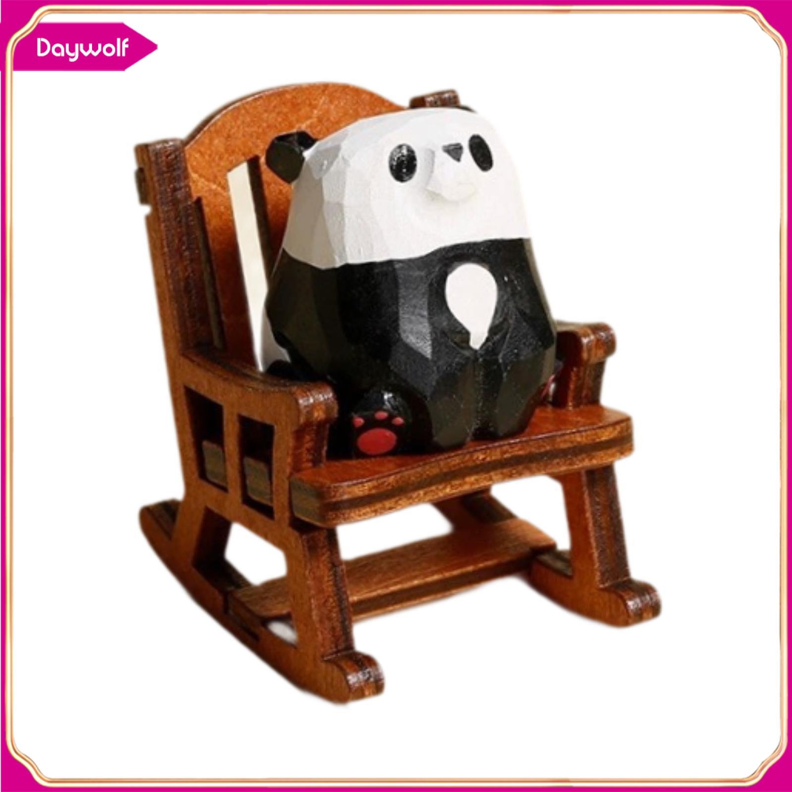 Daywolf ghế bập bênh bức tượng động vật dễ thương bức tượng cho bảng Tủ cảnh quan vi mô