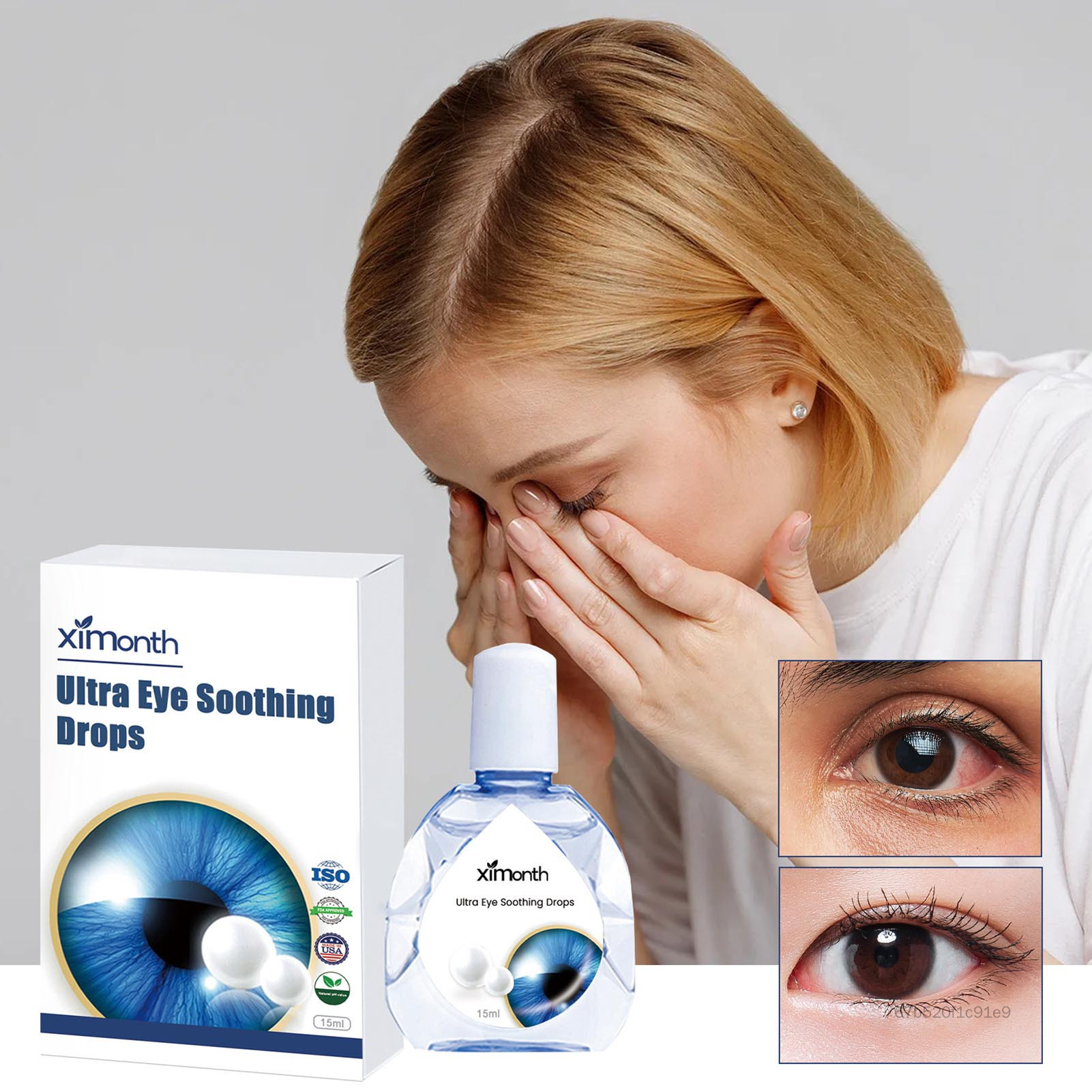 Dry Eye Therapy Eye Drops Herbal Extract Gentle Formula Eye Drops for Women Men Eye Care Drops GHU-V