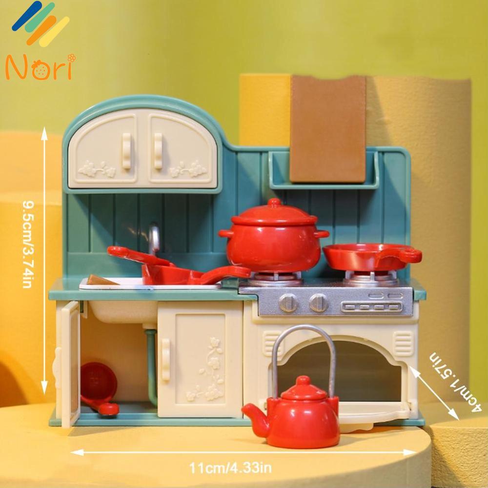 Nori chơi đồ chơi trong nhà thu nhỏ cảnh đồ nội thất trang trí phòng ngủ nhỏ nhà bếp nhỏ dollhouses phụ kiện búp bê