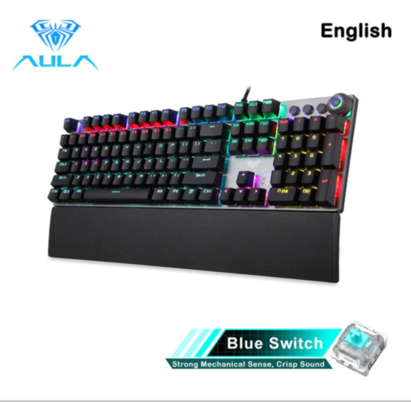 AULA F2058/F2088 Mechanical Gaming Keyboard with Multimedia Knob, l LED Backlit keyboard Singapore