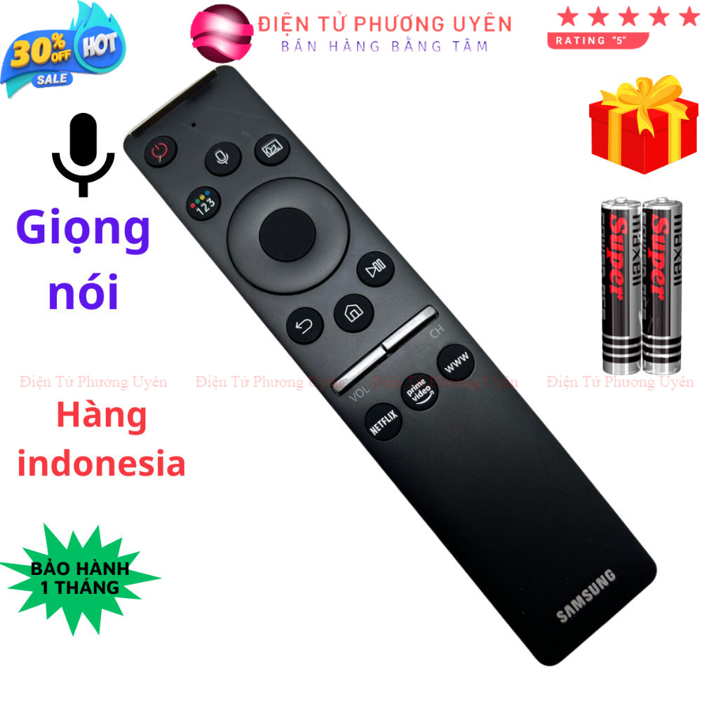 Remote điều khiển tivi Samsung Mã 29, giọng nói, hàng indonesia, điều khiển TV Samsung internet - Tặng kèm pin - Điện Tử Phương Uyên