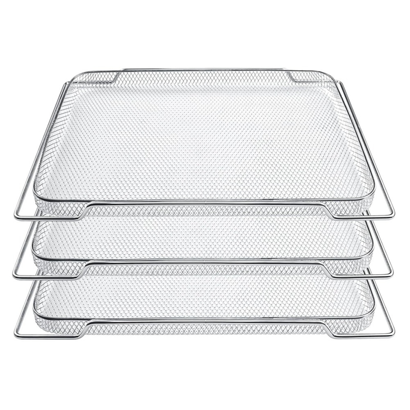 Air Fry Basket Replacement for Smart Oven Air Fryer Pro BOV900BSS, Mesh Basket BOV900 Smart Air Fry Oven,3Pcs Easy to Use