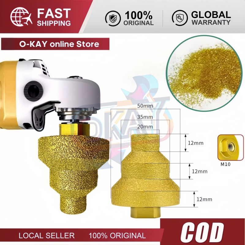 Mũi Khoan Vát Cạnh Kim Cương 20/35/50mm M10 – Dùng Cho Đá Cẩm Thạch, Gạch Men, Sứ, Bê Tông, Gắn Máy Mài Góc