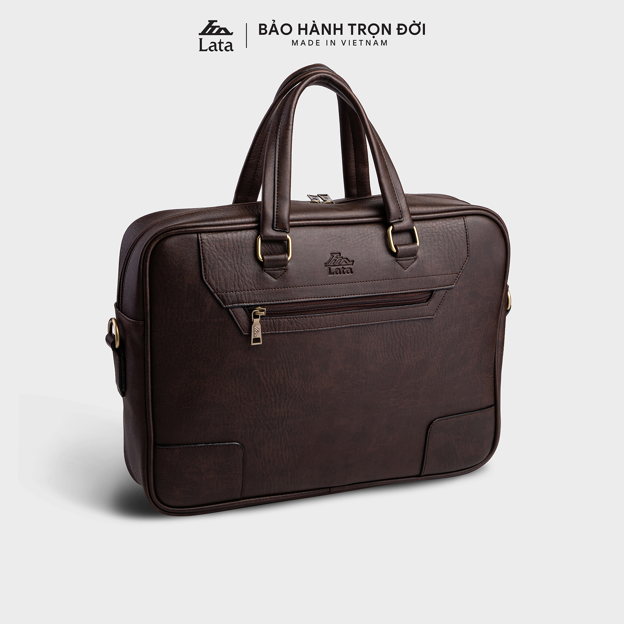 Cặp Công Sở Lata (Thời trang nam basic đựng laptop 15,6 inch - Cặp da CA30)