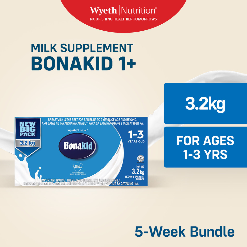 BONAKID 1+ Stage Three Milk Supplement Powder for Children 1 to 3 Years Old 3.2kg