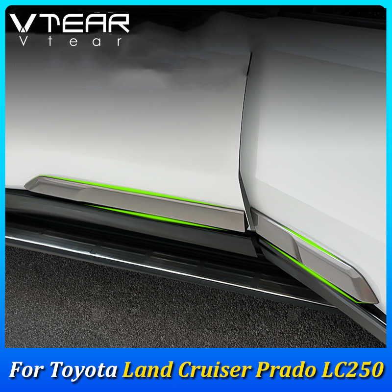 Vtear for Toyota Land Cruiser Prado LC250 2024~Present Car Door Protection Strip Vehicle Collision Cover Tailgate Decorative Strip ABS Stainless Steel Black Silver Carbon Fiber Pattern Automotive Exterior Modification Parts Accessories Parts ราคา 1,401 บาท*ส่งฟรี