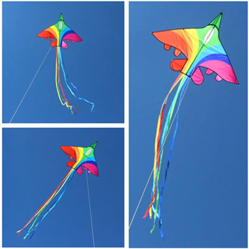 free shipping rainbow plane for children outdoor kites toys professional