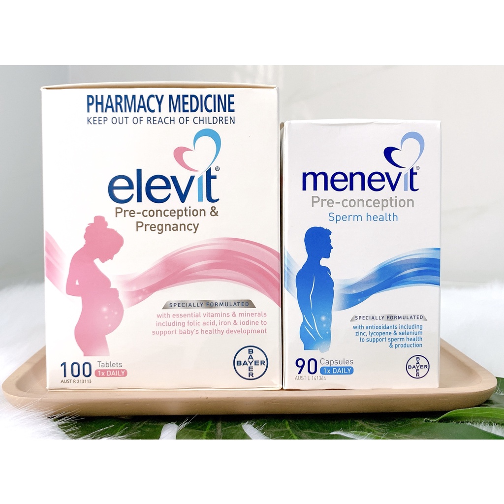 Dành cho ba mẹ chuẩn bị có em bé Elevit bầu 100v + Menevit nam 90v - SẢN PHẨM ĐƯỢC YÊU THÍCH TRÊN TH