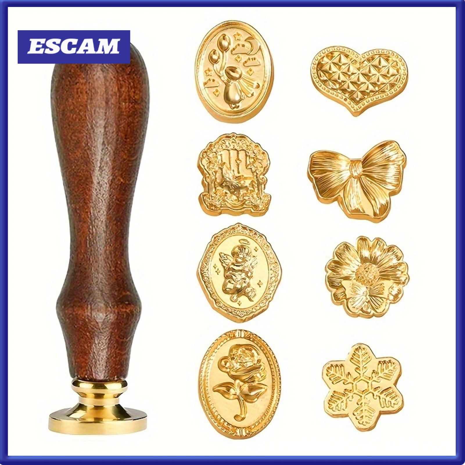 Norman Malthus Sealing Wax Stamp Kit Personalized Wax Sealing Kit Wax Seal Stamp Set with Wooden Handle – Multiple Pattern Wax Seals for Letters Greeting Cards Gifts Wedding Invitations Diy Craft Decoration