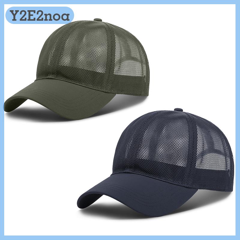 Y2E2noaMùa Hè Người Đàn Ông Hat Openwork Brim Thoáng Khí Lưới Cap Ngoài Trời Thể Thao Kem Chống Nắng Bóng Chày Phụ Nữ Sunhat