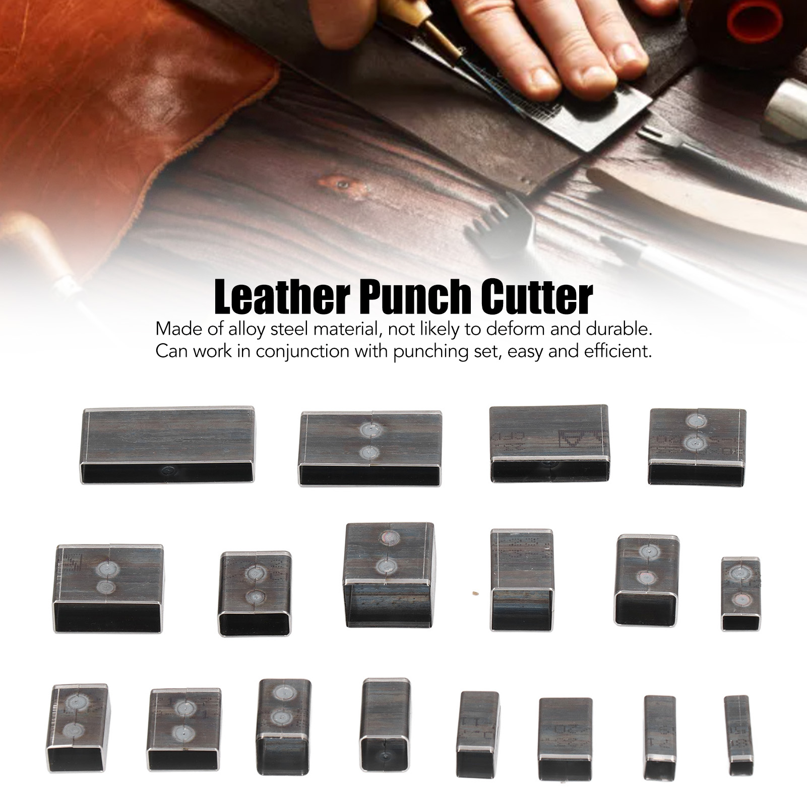 Leather Cutting Die Alloy 18Pcs Various Sizes Punching Die for Rubber