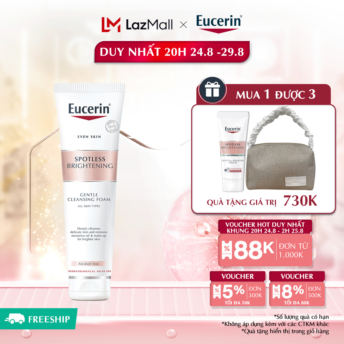Sữa Rửa Mặt Sáng Da Eucerin Spotless Brightening Cleansing Foam 150g