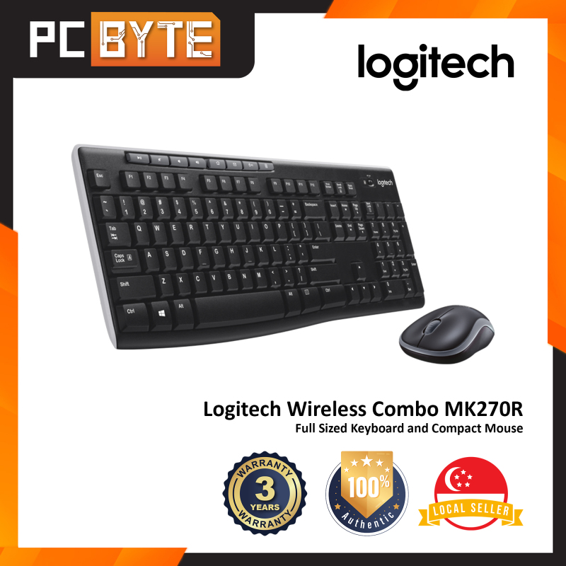 Logitech MK270R Wireless Combo - Full Sized Keyboard and Compact Mouse Singapore
