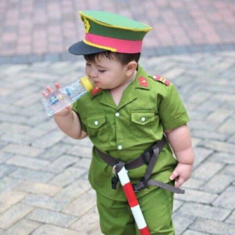 (Hỏa Tốc) Trang Phục Hóa Trang Cảnh Sát Giao Thông_ Đồ Bộ Công An Cho Bé Trai Bé Gái Có Đầy Đủ Phụ Kiện