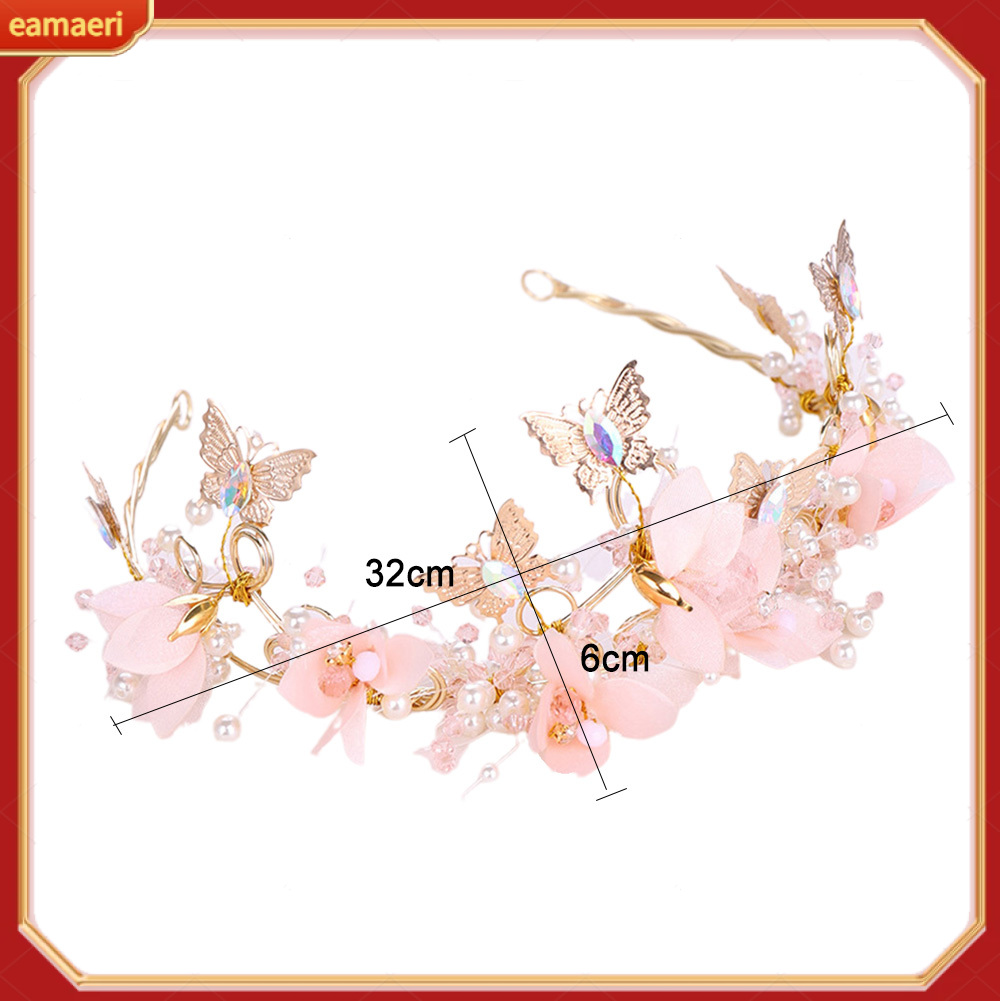 Kids Faux Pearl Butterfly Crown Tiara Headband Princess Party Headwear ราคา 288 บาท*ส่งฟรี