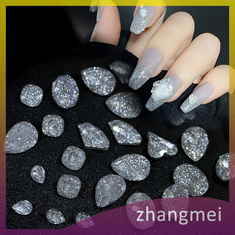 zhangmei 1 túi hạt cườm lấp lánh hạt charm pha lê nghệ thuật làm móng trang sức trang trí