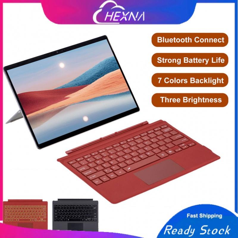 Bluetooth Wireless Keyboard With Touchpad For Microsoft Surface Pro 8/9/X/7 Plus/7/6/5/4/3 10 11 2024 Go 1/2/3/4 7 Colors Backlit