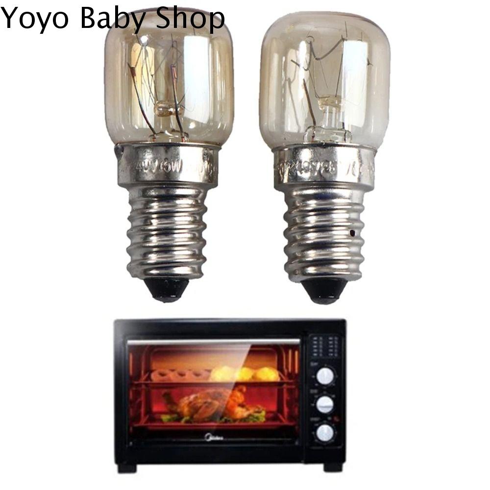 YOYO 2pcs E14 Bóng đèn Muối 15W Kính trong suốt Bóng đèn sợi đốt Đèn lò nướng Chịu nhiệt độ cao Bóng đèn dây tóc Tủ lạnh