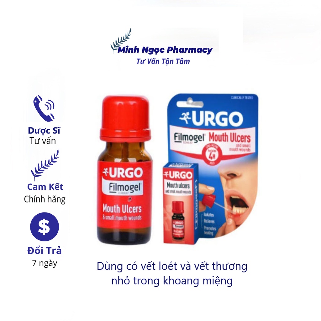 Gel Bôi Nhiệt Miệng, Lở Miệng Urgo Filmogel Mouth Ulcers- Hiệu Quả Ngay Cả Lúc Ă