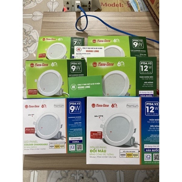 [Rạng Đông] Đèn LED Panel âm trần Rạng Đông PT04.V2 7W - 9W - 12W -Lỗ khoét 90mm/110mm/135mm -Mẫu cải tiến