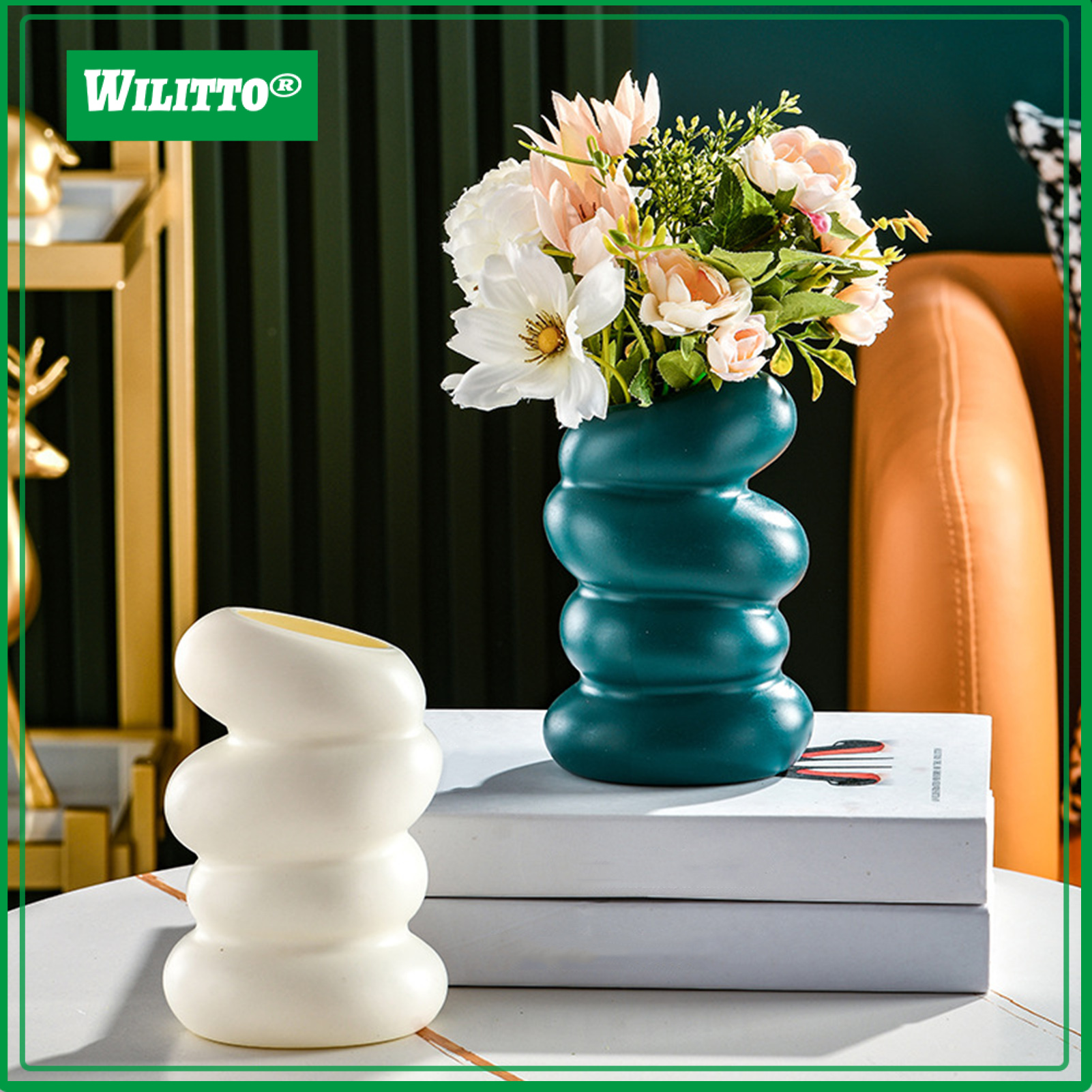 Flower Vase High Durability Smooth Edge Shatterproof Modern Table Spiral-Shaped Flower Vase Centerpieces Decoration ราคา 77 บาท*ส่งฟรี
