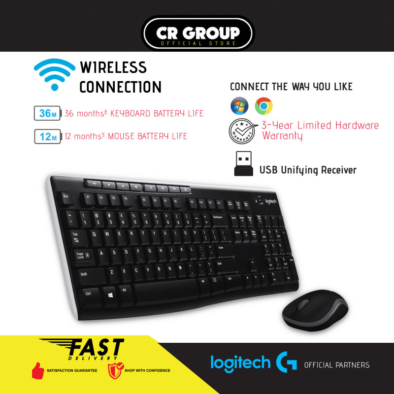 Logitech Mk270r Wireless Keyboard And Mouse Combo | Full-size Wireless Combo Singapore
